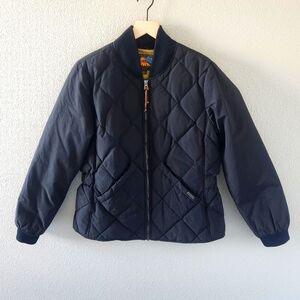 Eddie Bauer 1936 Skyliner Down Jacket Size Large Black Quilted Bomber